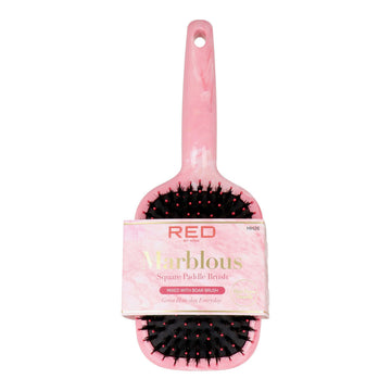 Detangling Hairbrush Red Kiss Kiss Marblous Pink Squared