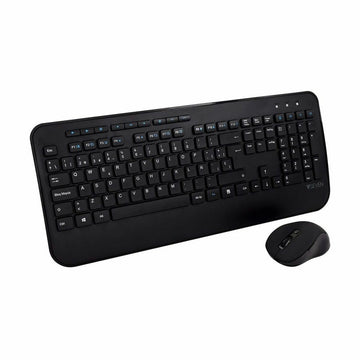 Keyboard and Mouse V7 CKW300 Black Spanish Spanish Qwerty