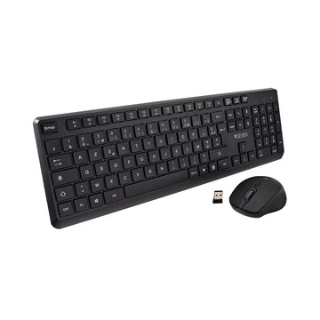 Keyboard and Mouse V7 CKW350FR Black French AZERTY