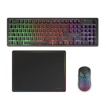 Keyboard and Mouse Mars Gaming MCPWX Black Spanish Spanish Qwerty