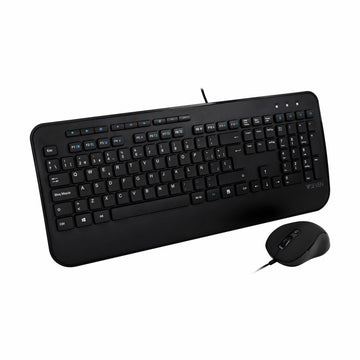 Keyboard and Mouse V7 CKU300ES Black Spanish QWERTY