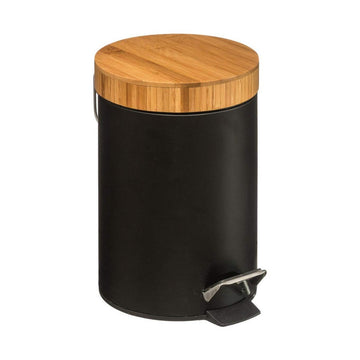 Rubbish bin 5five Simply Smart Natureo Bamboo 3 L White Black (3 L)