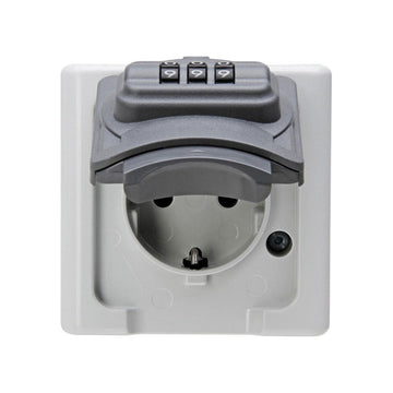 Waterproof socket base Kopp Grey Manual combination lock With lid Exterior Type F