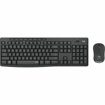 Keyboard and Wireless Mouse Logitech MK295 Graphite French AZERTY QWERTY