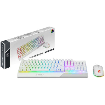 Keyboard and Mouse MSI Vigor GK30 Spanish Qwerty White