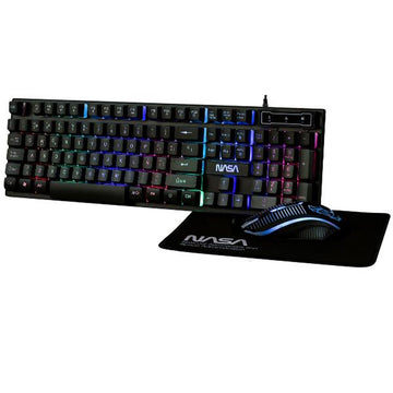 Keyboard and Mouse VARIOS PEGASUS3IN1 Black Spanish Qwerty QWERTY