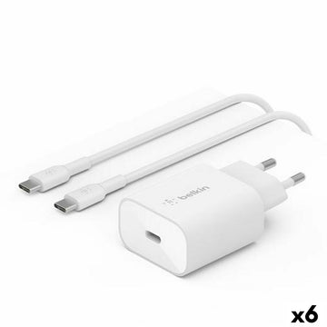 Wall Charger + USB-C Cable Belkin White 25 W (6 Units)