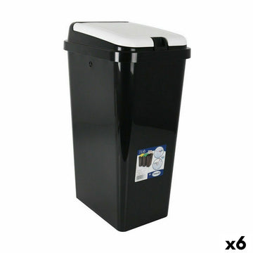 Rubbish Bin Tontarelli Bido Black Rectangular 38 x 29 x 65 cm (6 Units)