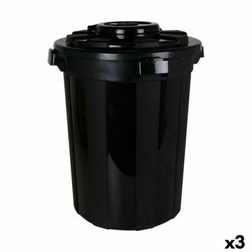 Rubbish Bin Dem Hop Black 70 L (3 Units)