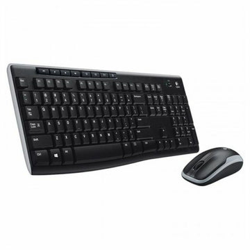 Keyboard and Wireless Mouse Logitech MK270 Black Spanish Qwerty