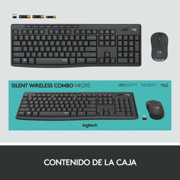 Keyboard and Wireless Mouse Logitech 920-009798 Black Spanish Qwerty QWERTY