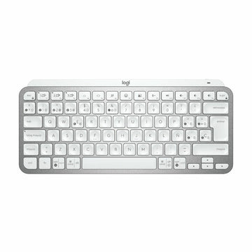 Keyboard Logitech MX Keys Mini Grey Spanish Qwerty Silver White