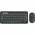 Keyboard and Wireless Mouse Logitech Pebble 2 Combo Spanish Qwerty Black Grey Graphite