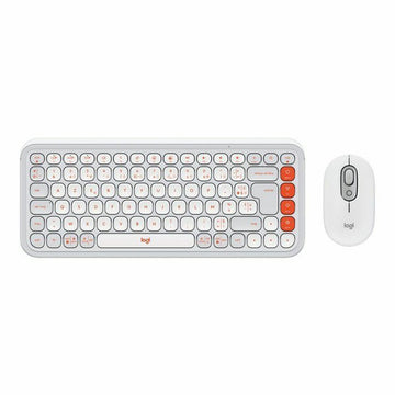 Keyboard and Mouse Logitech 920-013110 White French Azerty French