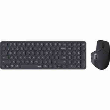 Keyboard and Mouse Rapoo 9760M Grey AZERTY