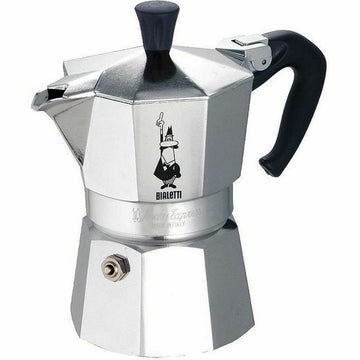 Italian Coffee Pot Bialetti MOKA Silver Metal