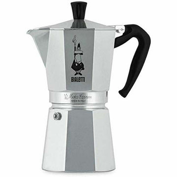 Italian Coffee Pot Bialetti Moka Aluminium 550 ml 9 Cups Silver