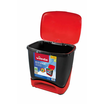 Waste bin Vileda ECO-LOGIC polypropylene 39 L Black Red Red/Black