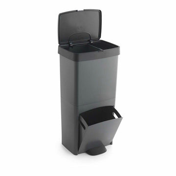 Recycling Waste Bin SP Berner Anthracite 10 L 30 L x 2 Plastic 3 Compartments (1 Unit)