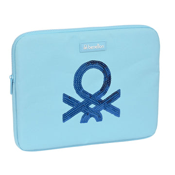 Laptop Cover Benetton Sequins Light Blue (34 x 25 x 2 cm)