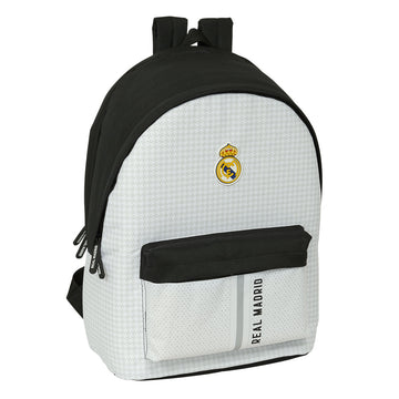 Laptop Backpack Real Madrid C.F. 24/25 White Grey 31 x 44 x 18 cm 15,6"