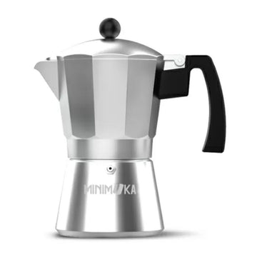 Italian Coffee Pot Taurus KCP9006 6T Silver Stainless steel Aluminium 6 Cups