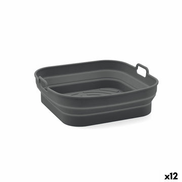 Folding Silicone Basket for Air Fryer Quid Naturalia 20 x 20 x 8 cm (12 Units)