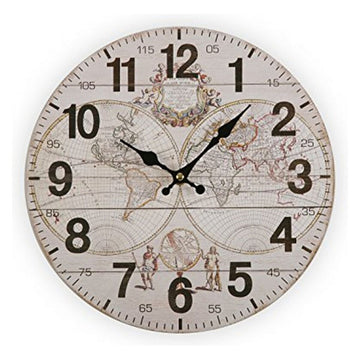 Wall Clock Versa World Wood (28 x 28 x 9 cm)