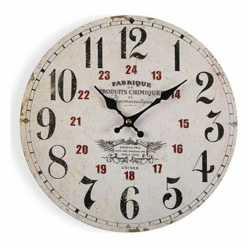 Wall Clock Versa Pharmautique Wood (4 x 30 x 30 cm)