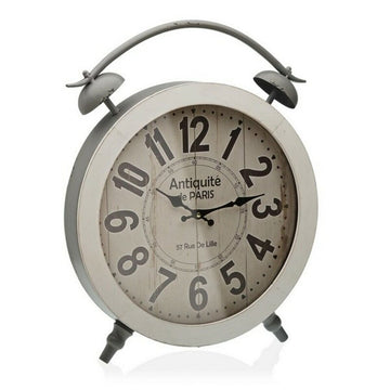 Table clock Versa White Metal (6,5 x 52,5 x 41 cm)