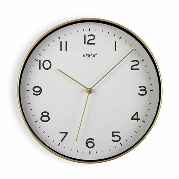 Wall Clock Versa White Golden Quartz 30,5 x 4,3 x 30,5 cm