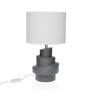 Desk lamp Versa Grey White Ceramic 40 W 20 x 35 cm