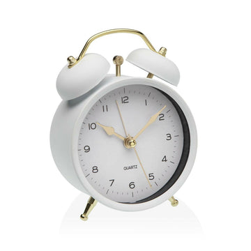 Alarm Clock Versa White Metal 5,4 x 13,5 x 9,7 cm