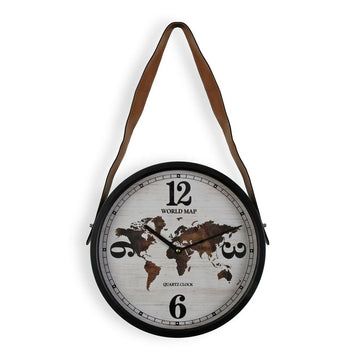 Wall Clock Versa Metal World Map 6 x 35 x 35 cm