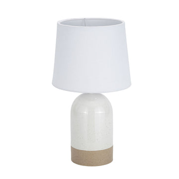 Desk lamp Versa Duo White Linen Ceramic 40 W 18 x 32,5 cm