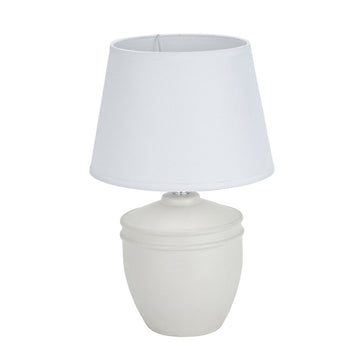 Desk lamp Versa Aurelia White Cotton Ceramic 40 W 20 x 31,5 cm