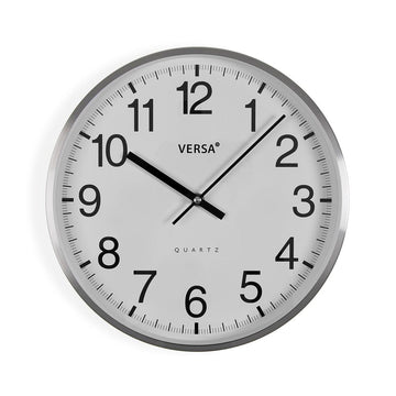 Wall Clock Versa White Metal