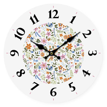 Wall Clock Versa Wood Flowers 4 x 30 x 30 cm