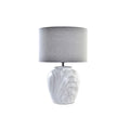 Desk lamp DKD Home Decor Canvas Ceramic Grey White (38 x 38 x 58 cm)