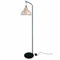 Floor Lamp DKD Home Decor Black Metal Brown Rattan (40 x 40 x 160 cm)