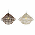 Ceiling Light DKD Home Decor White Brown Black Natural Metal Rope Plastic 50 W 220 V Urban 38 x 38 x 27 cm (2 Units)