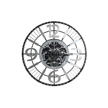 Wall Clock DKD Home Decor Silver Black Iron (80 x 7 x 80 cm)