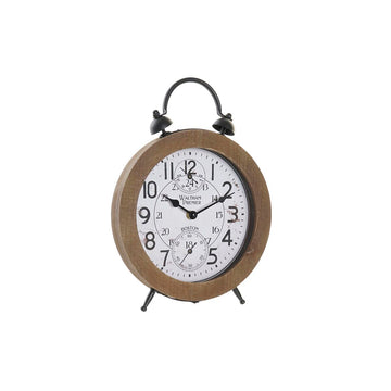 Table clock DKD Home Decor Natural MDF White Iron (24 x 5 x 30 cm)