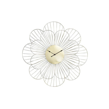 Wall Clock DKD Home Decor Flower Golden Metal (57 x 4 x 57 cm)