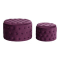 Footrest DKD Home Decor Purple Polyester Burgundy MDF Wood (70 x 70 x 42 cm)