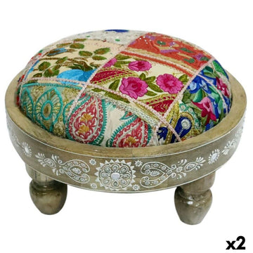 Footrest DKD Home Decor Multicolour 40 x 40 x 22,8 cm (2 Units)