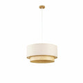 Ceiling Light DKD Home Decor Polyester White Light brown Bamboo 50 W (50 x 50 x 25 cm)