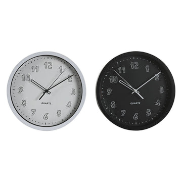 Wall Clock DKD Home Decor White Black PVC 25,4 x 4 x 25,4 cm (2 Units)