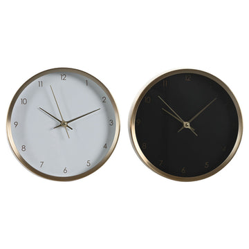 Table clock DKD Home Decor 25,7 x 4,2 x 25,7 cm Lady Golden Aluminium (2 Units)