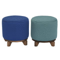 Footrest DKD Home Decor Wood 30 x 30 x 30 cm Green Navy Blue (2 Units)